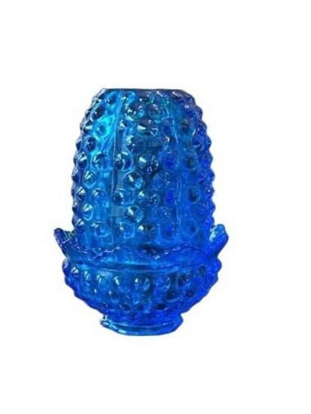Fenton Vintage Colonial Blue Hobnail Glass Fairy Lamp Candle Holder